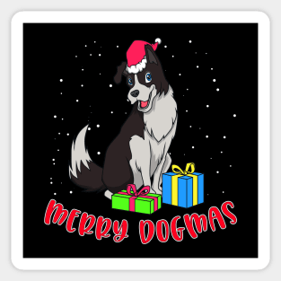 Christmas Border Collie - Merry Dogmas Sticker